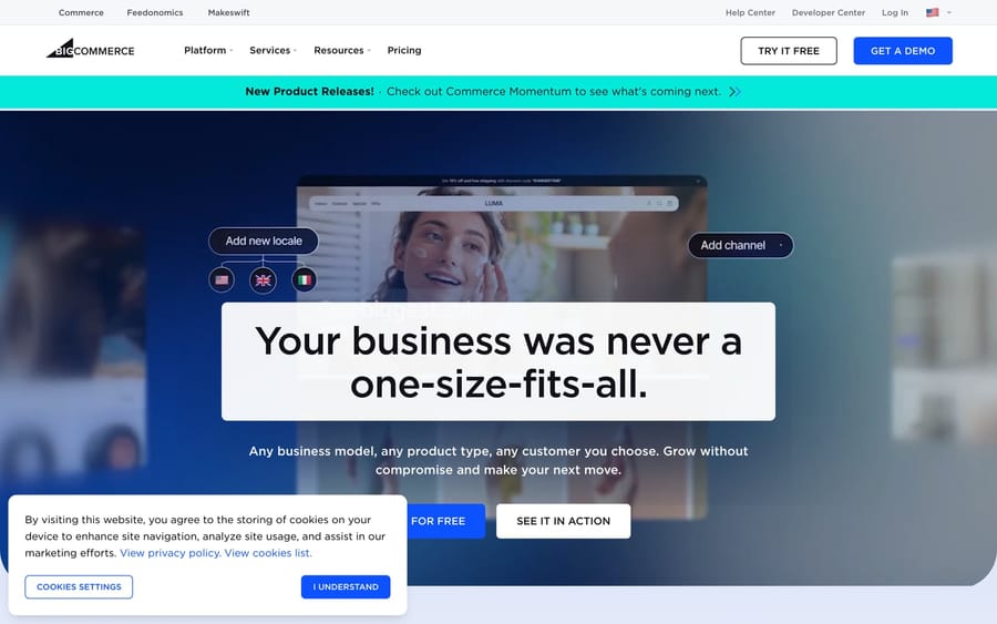 The BigCommerce website.