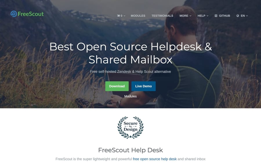 The FreeScout website.