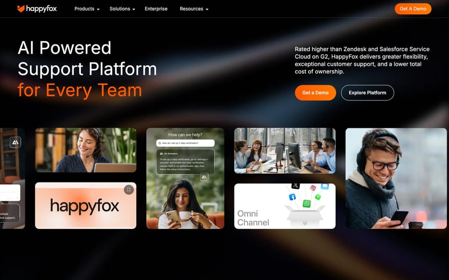 The HappyFox website.