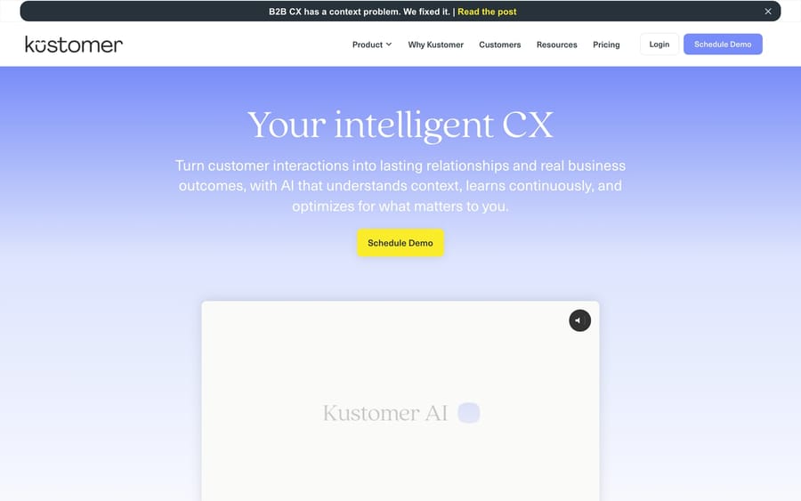The Kustomer website.