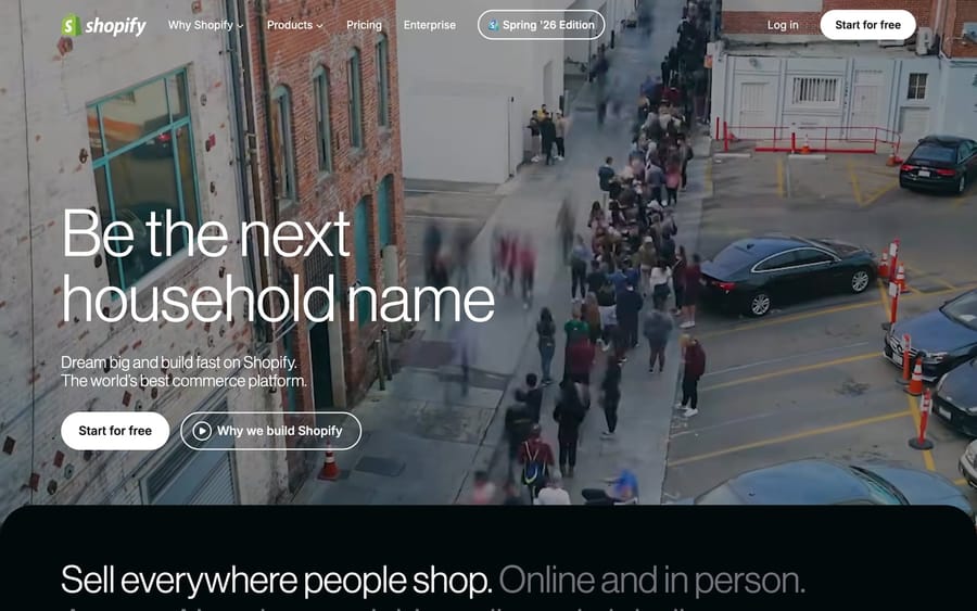 The Shopify website.