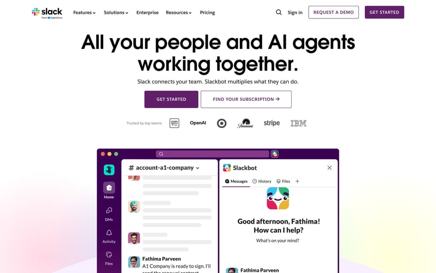 The Slack website.