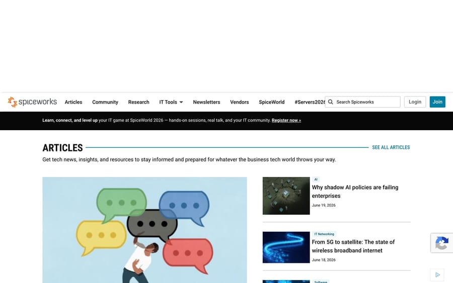 The Spiceworks website.