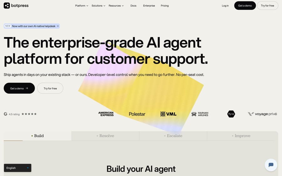 The Botpress website.