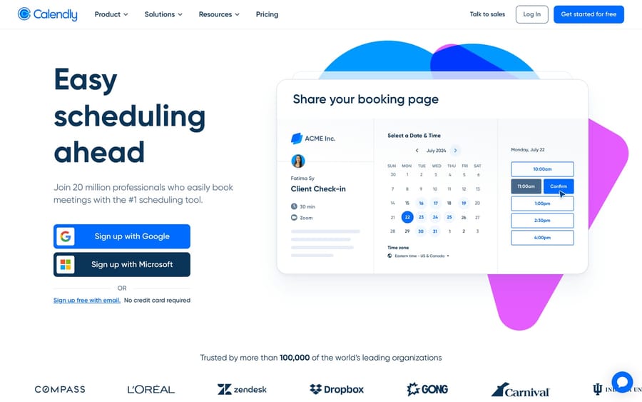 The Calendly website.