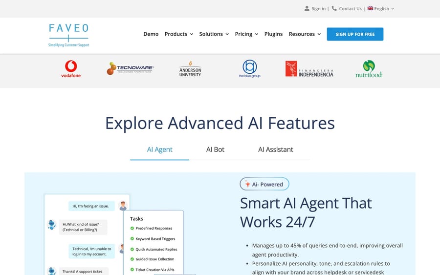 The Faveo website.