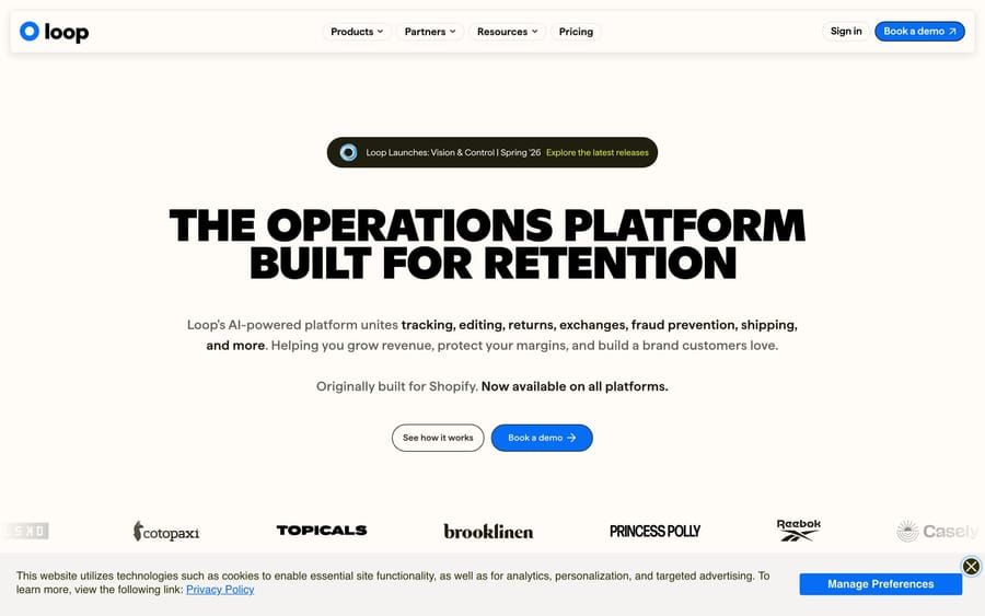 The Loop Returns website.