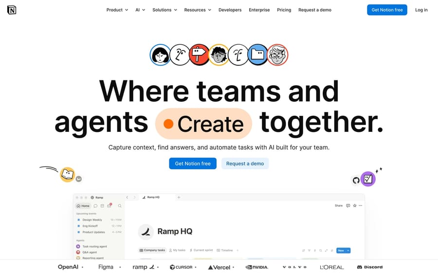 The Notion website.