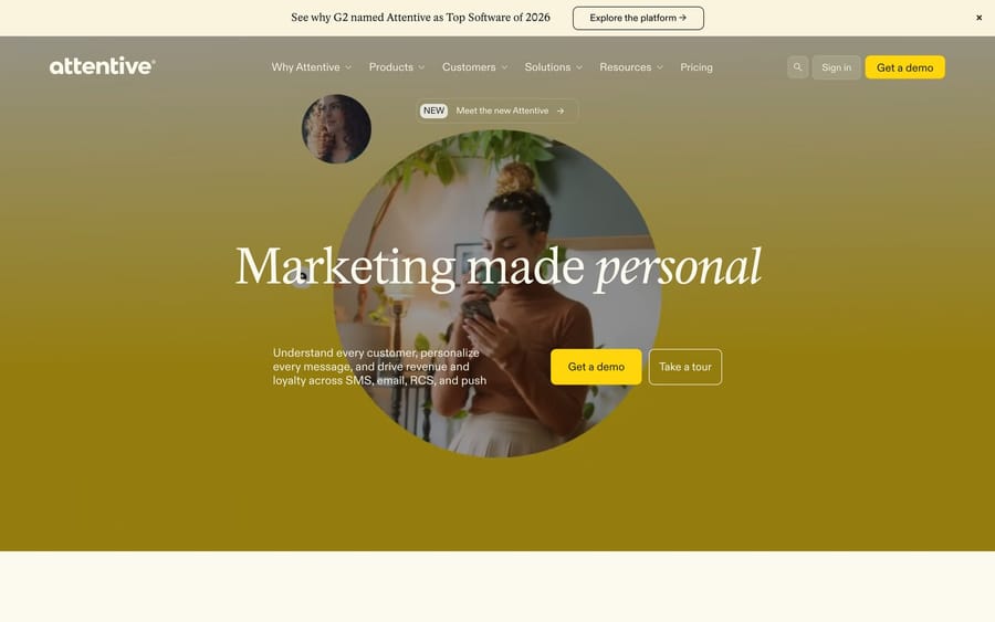 The Attentive website.