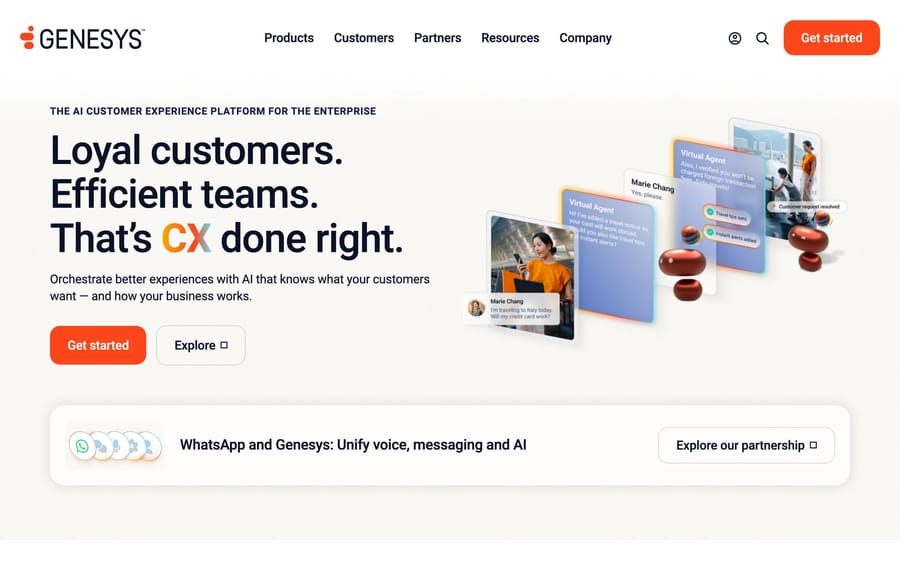 The Genesys Cloud CX website.