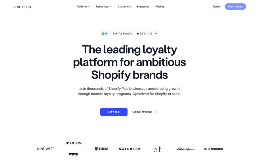 The Smile.io website.