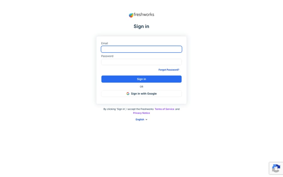The real Freshworks agent sign-in page for the demousermacha account (reached via 'Are you an agent? Login here'), with Email/Password, Forgot Password, and Sign in with Google.