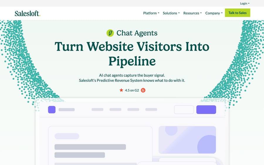 Drift.com now serves Salesloft's site — the Drift brand has been folded into Salesloft "Chat Agents."