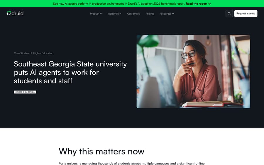 DRUID AI's Southeast Georgia State university case study, on AI agents for students and staff.