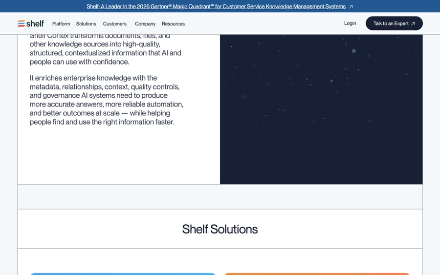 Shelf's own explanation of Cortex: converting documents into AI-readable, governed, quality-assured information.