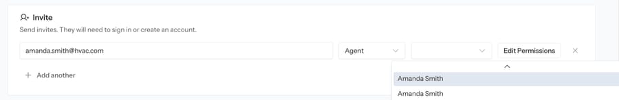 Avoca Coach invite form: team member email, Agent role and ServiceTitan agent mapping