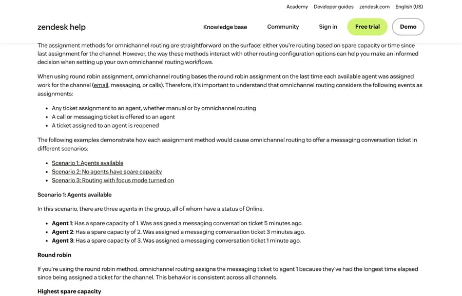 Zendesk's round robin documentation listing what counts as an assignment, including offers and reopens