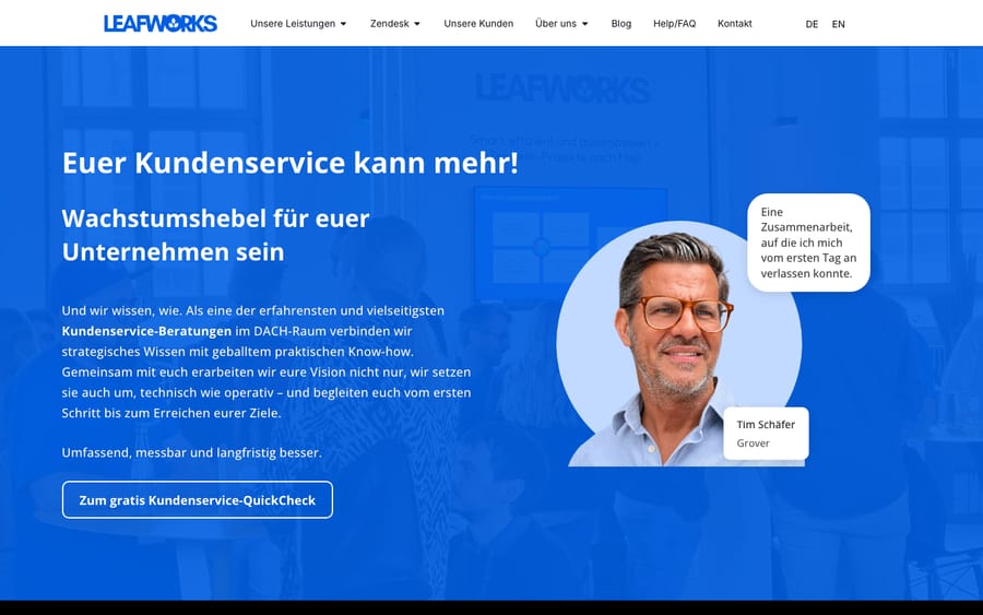 Leafworks' homepage, captured October 29, 2026