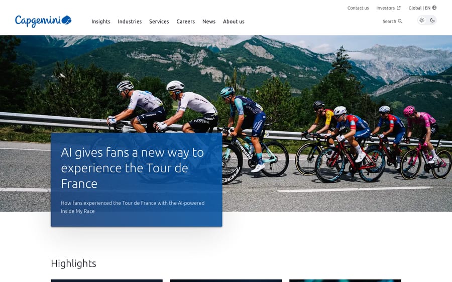 Capgemini's homepage, captured October 29, 2026
