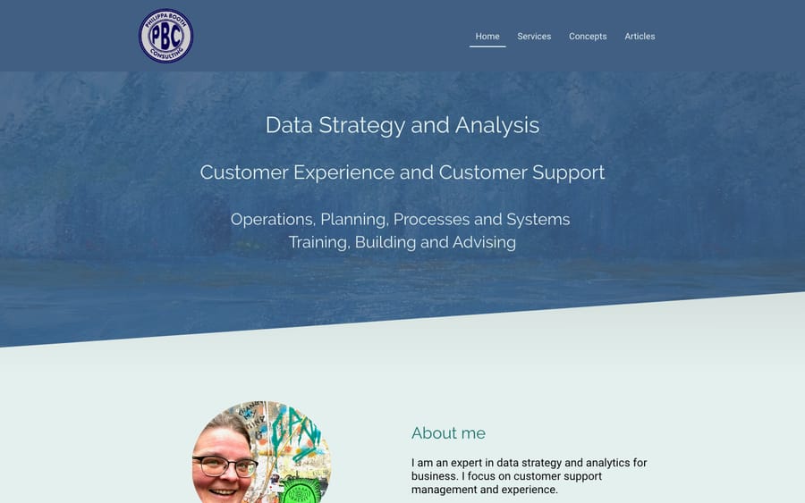 Philippa Booth Consulting's homepage, captured October 29, 2026