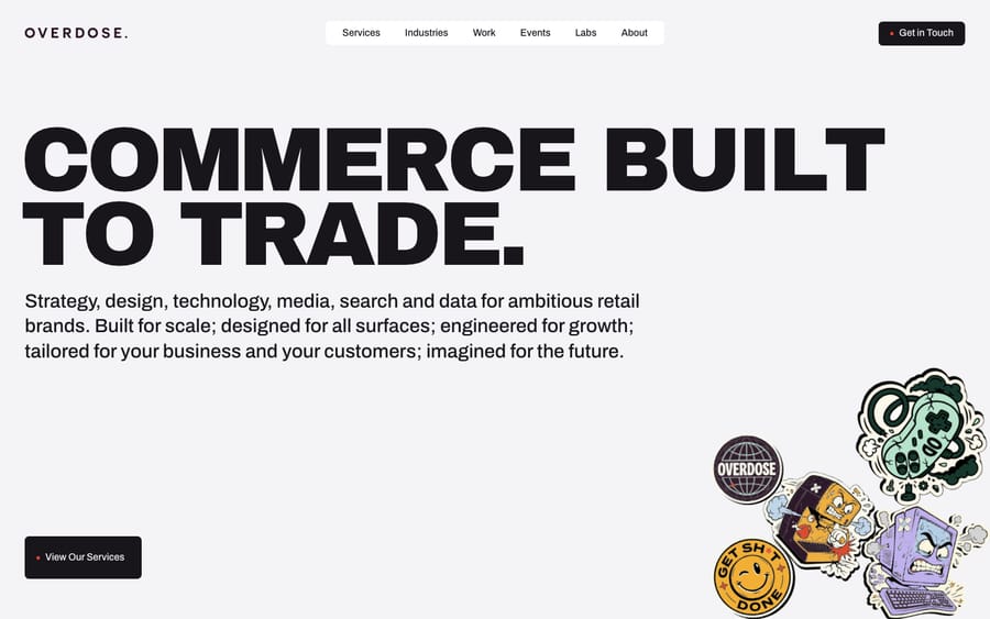 Overdose Digital's homepage, captured October 29, 2026