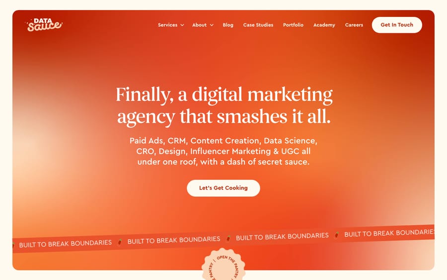 DataSauce's homepage, captured October 29, 2026