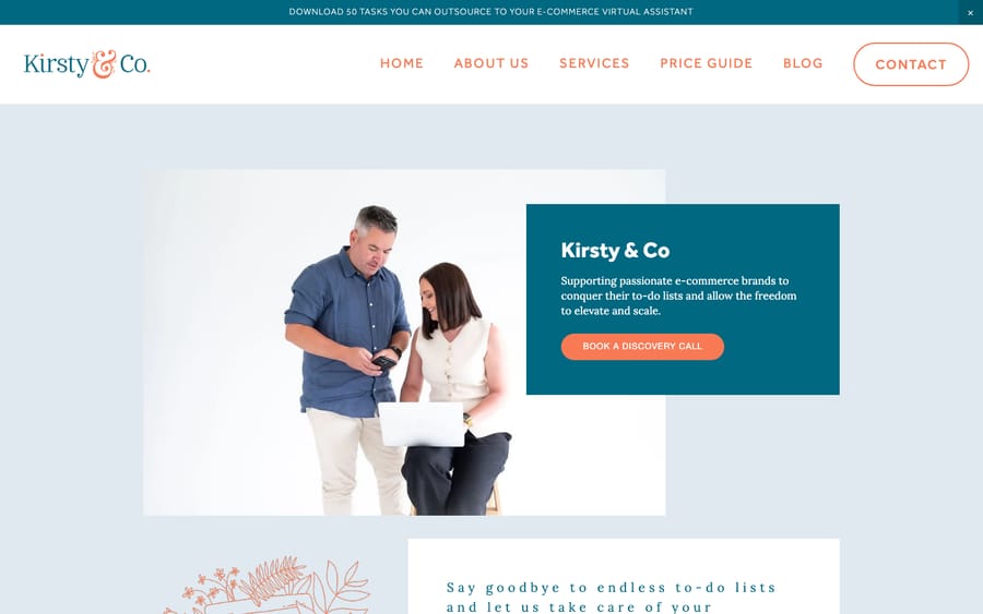 Kirsty and Co's homepage, captured October 29, 2026