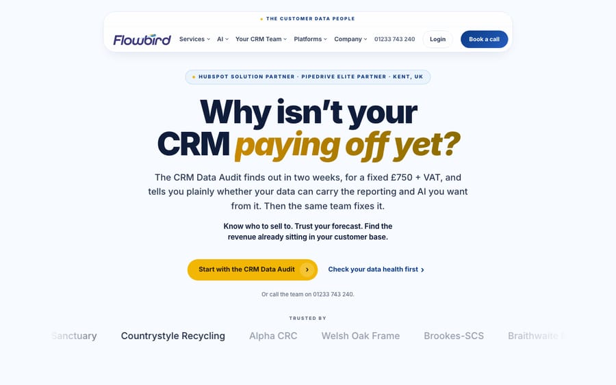 Flowbird's homepage, captured October 29, 2026