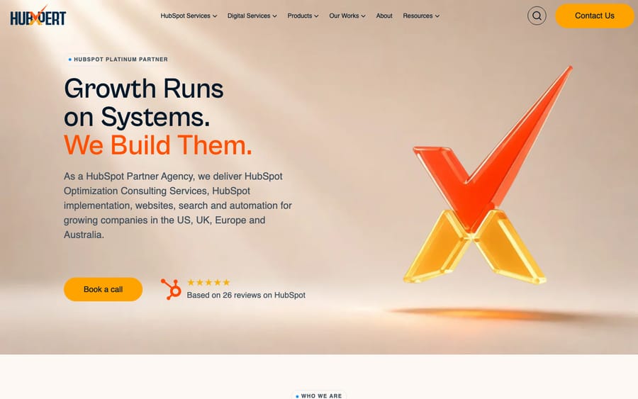 HubXpert's homepage, captured October 29, 2026