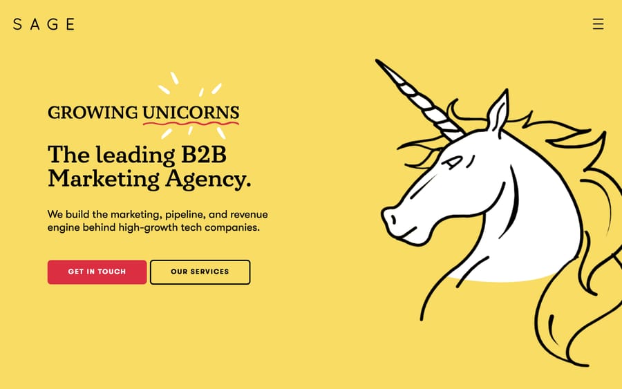 SAGE Marketing's homepage, captured October 29, 2026