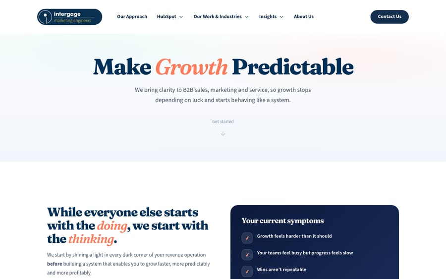 Intergage's homepage, captured October 29, 2026