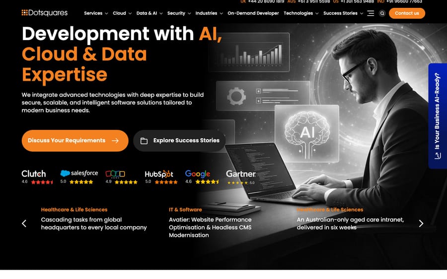 Dotsquares' homepage, captured October 29, 2026