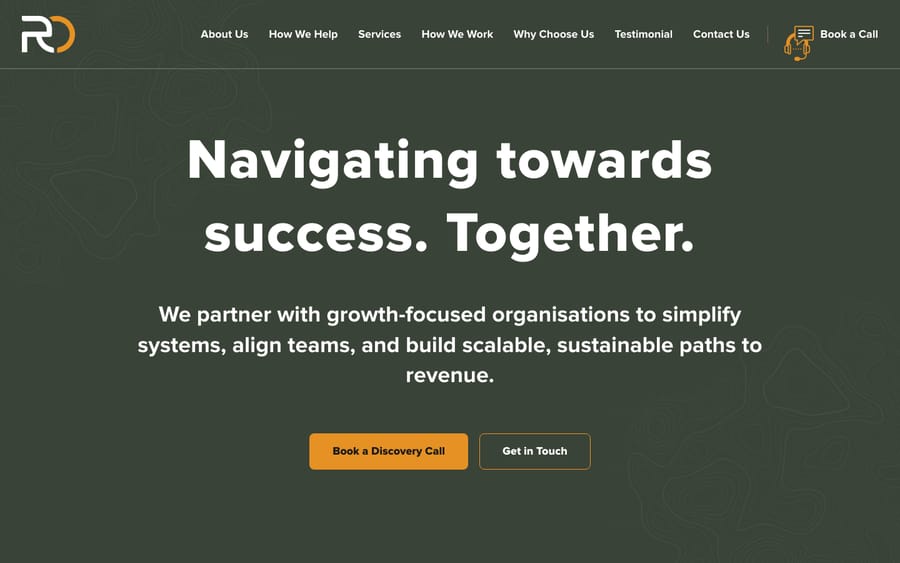 RevOdyssey's homepage, captured October 29, 2026
