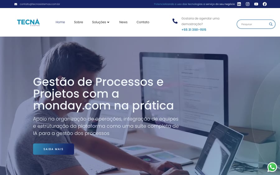 TECNA's homepage, captured October 29, 2026