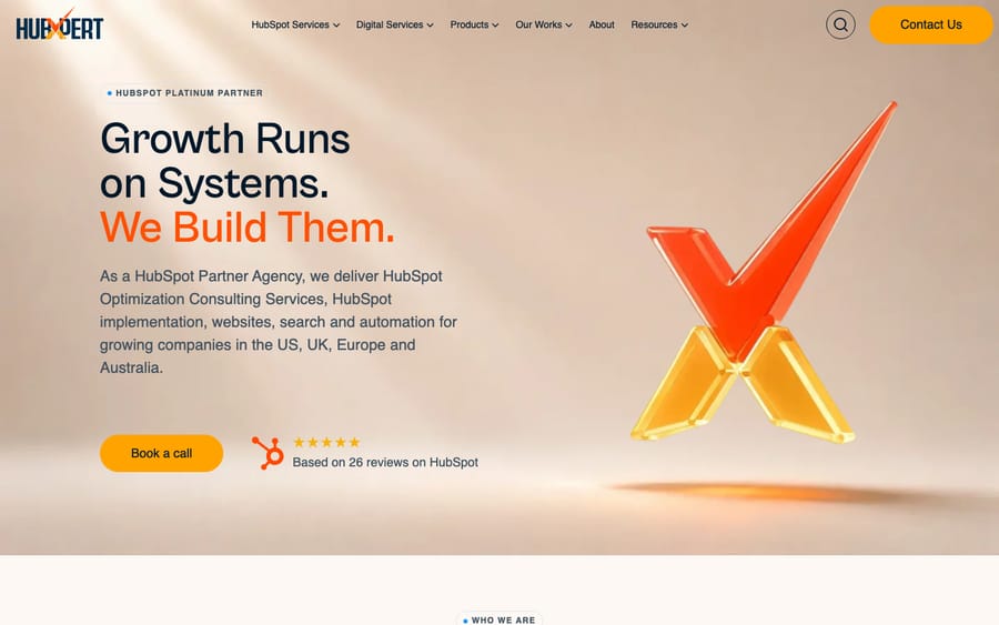 HubXpert's homepage, captured October 29, 2026