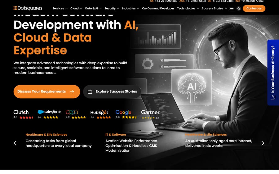 Dotsquares' homepage, captured October 29, 2026