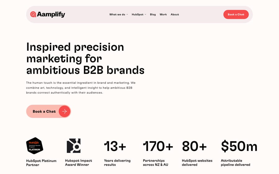 Aamplify's homepage, captured October 29, 2026