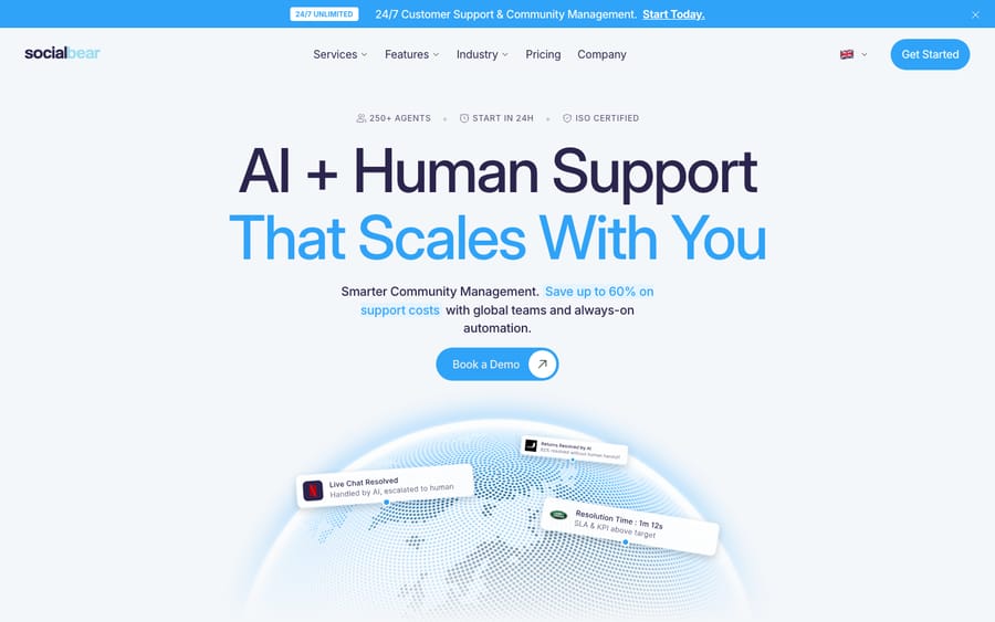 Socialbear's homepage, captured October 29, 2026