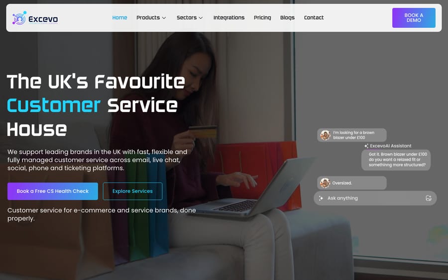 Excevo's homepage, captured October 29, 2026
