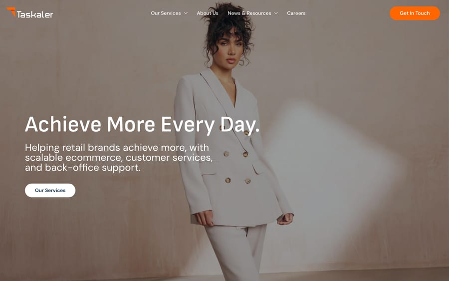 Taskaler's homepage, captured October 29, 2026
