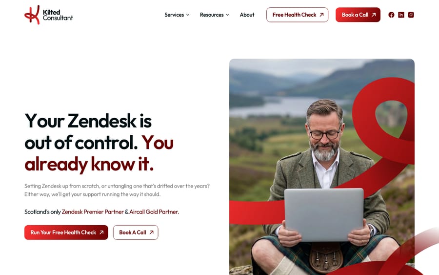Kilted Consultant's homepage, captured October 29, 2026