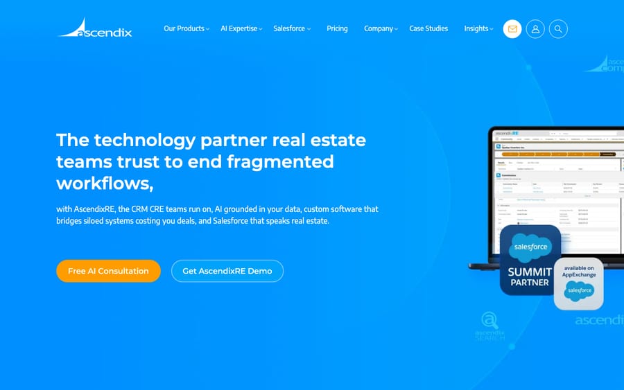 Ascendix's homepage, captured October 30, 2026
