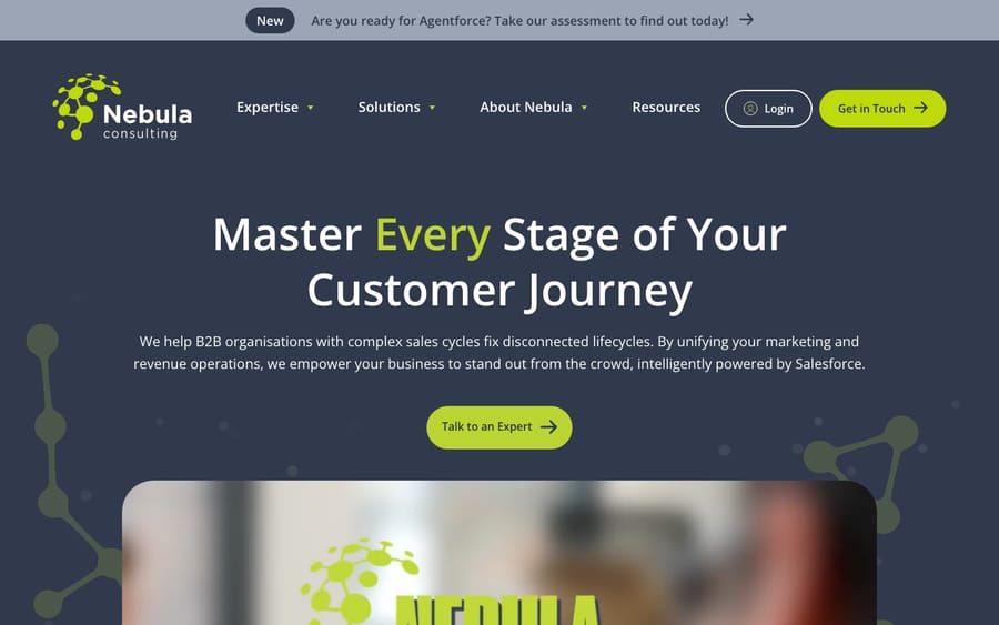 Nebula Consulting's homepage, captured October 30, 2026