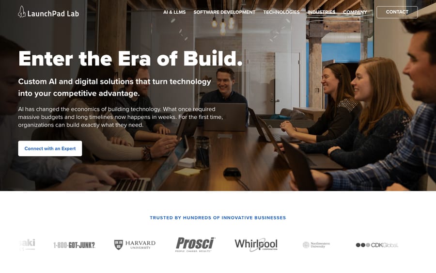 LaunchPad Lab's homepage, captured October 30, 2026