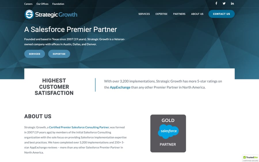 Strategic Growth's homepage, captured October 30, 2026