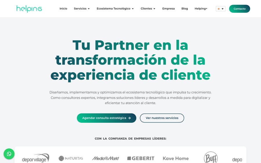 Helping's homepage, captured October 30, 2026