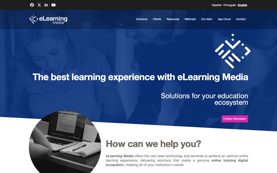 eLearning Media's homepage, captured October 30, 2026