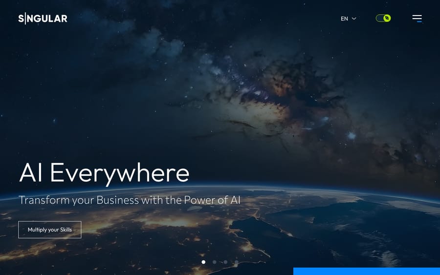 Sngular's homepage, captured October 30, 2026