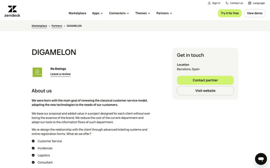 DIGAMELON's directory profile, captured October 30, 2026