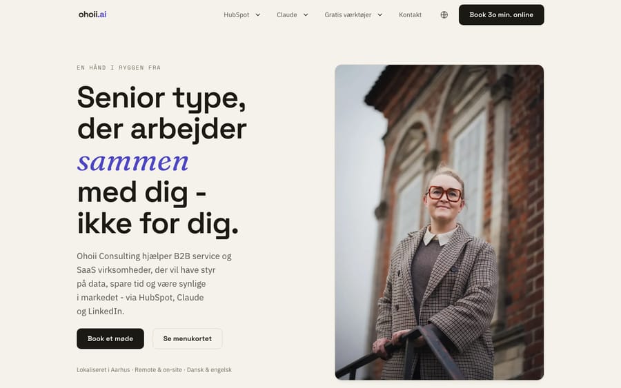 Ohoii Consulting's homepage, captured October 30, 2026